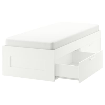 BRIMNES Estructura de llit+emmagatzematge, blanc, 90x200 cm