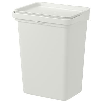 HÅLLBAR Koš s pokrovom, svetlo siva, 10 l