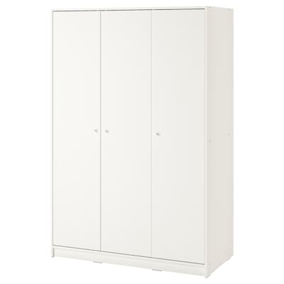 KLEPPSTAD Garderobna omara s 3 vrati, bela, 117x176 cm