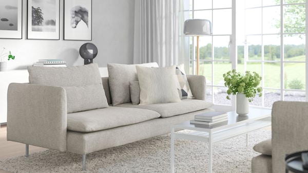A Viarp beige/brown SÖDERHAMN 3-seat sofa