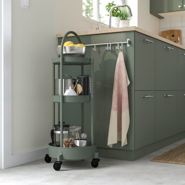 A grey-green JUTTERSBO trolley