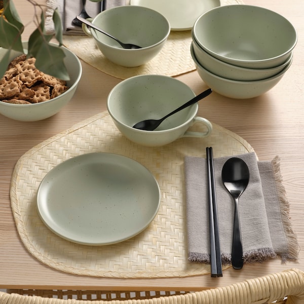 A dot pattern/light green MOSSMAL side plate
