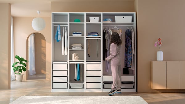 A white PAX wardrobe frame