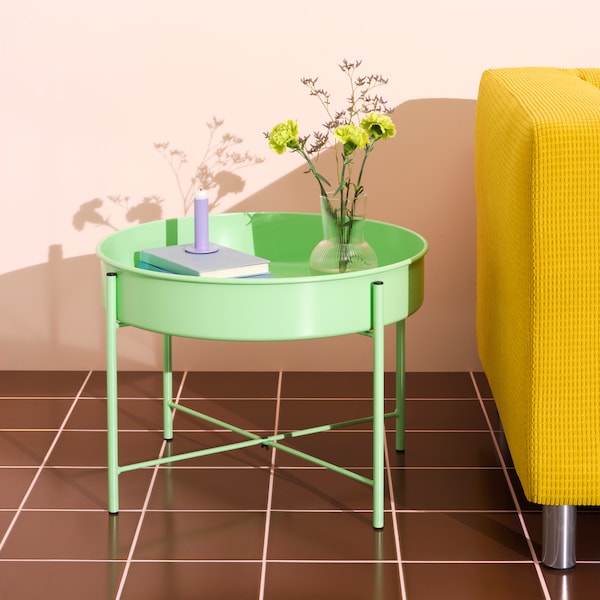 A Vansbro yellow KLIPPAN cover for 2-seat sofa