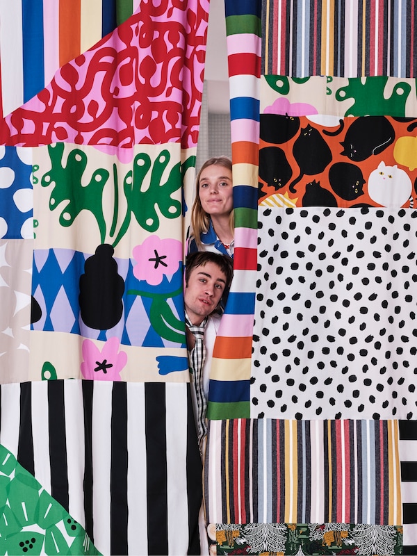 A multicolour SPJUTSPORRE pre-cut fabric